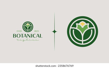 Vorlage für Leaf-Blumenbeete-Logo. Universal Creative Premium Symbol. Vektorgrafik. Kreative minimale Design-Vorlage. Symbol für die Unternehmensidentität