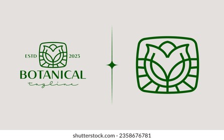 Leaf Flower Plant Logo Template. Universal creative premium symbol. Vector illustration. Creative Minimal design template. Symbol for Corporate Business Identity
