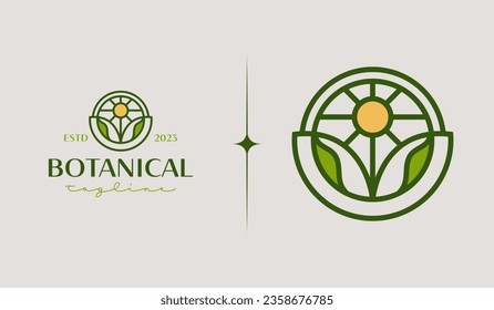 Leaf Flower Plant Logo Template. Universal creative premium symbol. Vector illustration. Creative Minimal design template. Symbol for Corporate Business Identity