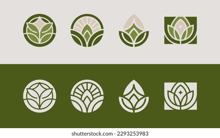 Leaf Flower Plant Logo. Universal creative premium symbol. Vector sign icon logo template. Vector illustration