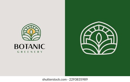 Logo de la planta de flores de hoja. Símbolo universal creativo premium. Plantilla de logotipo del icono de signo del vector. Ilustración del vector