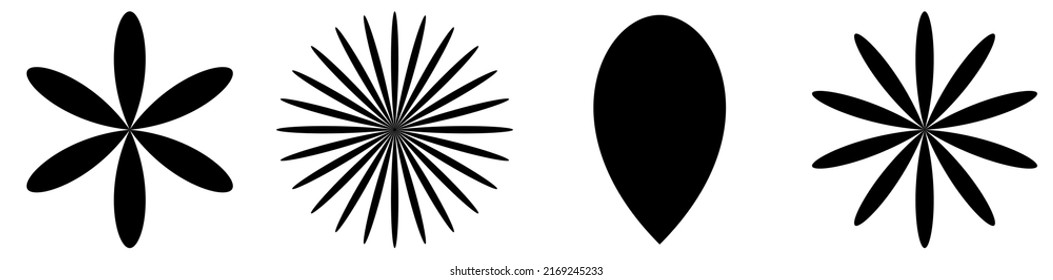 Leaf, flower and plant silhouette element