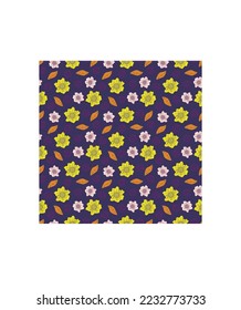 Leaf flower and round mixed textile design 