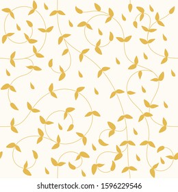Leaf or flower seamless for wedding invitation card or herbal package design. Vector illustration.