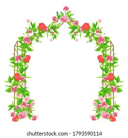 Leaf and flower shaped arch. Vector illustration