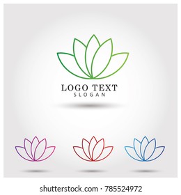 Leaf & Flower. Symbol & Icon Logo Vector Template