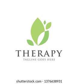 leaf flower therapy beauty care logo icon vector template