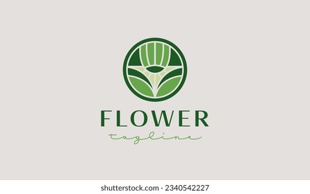 Leaf Flower Tree Logo Template. Universal creative premium symbol. Vector sign icon logo template. Vector illustration