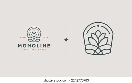 Leaf Flower Tree monoline. Universal creative premium symbol. Vector sign icon logo template. Vector illustration