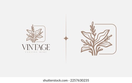 Leaf Flower Tree monoline. Universal creative premium symbol. Vector sign icon logo template. Vector illustration