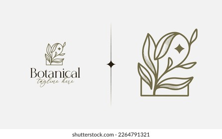 Leaf Flower Tree monoline. Universal creative premium symbol. Vector sign icon logo template. Vector illustration