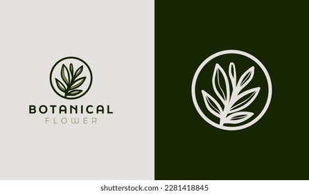 Leaf Flower Tree monoline. Universal creative premium symbol. Vector sign icon logo template. Vector illustration