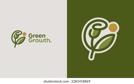 Leaf Flower Tree monoline. Universal creative premium symbol. Vector sign icon logo template. Vector illustration
