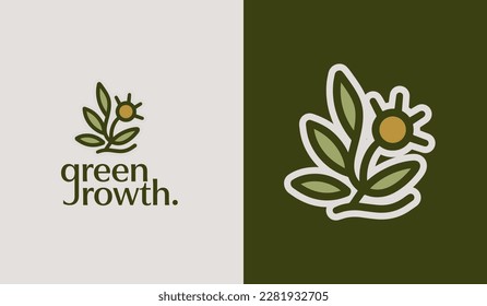 Leaf Flower Tree monoline. Universal creative premium symbol. Vector sign icon logo template. Vector illustration
