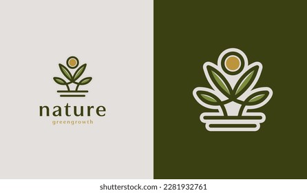 Leaf Flower Tree monoline. Universal creative premium symbol. Vector sign icon logo template. Vector illustration