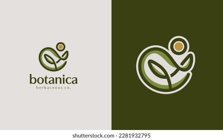 Leaf Flower Tree monoline. Universal creative premium symbol. Vector sign icon logo template. Vector illustration