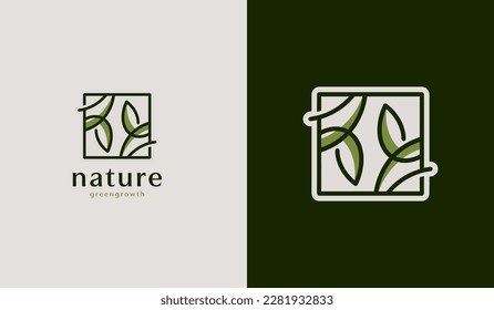 Leaf Flower Tree monoline. Universal creative premium symbol. Vector sign icon logo template. Vector illustration