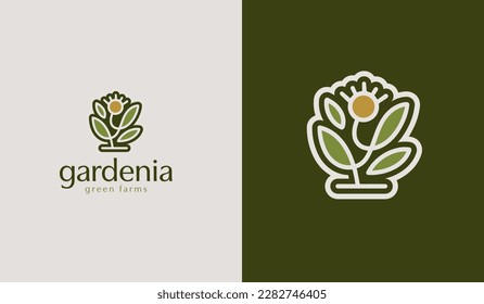 Monolina del árbol de flores de hoja. Símbolo universal creativo premium. Plantilla de logotipo del icono de signo del vector. Ilustración del vector