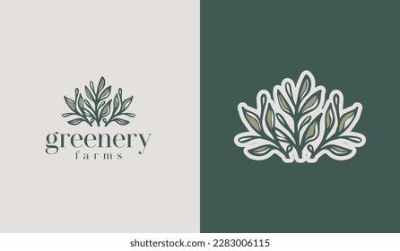 Leaf Flower Tree monoline. Universal creative premium symbol. Vector sign icon logo template. Vector illustration