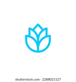 Leaf Flower Tree monoline. Universal creative premium symbol. Vector sign icon logo template. Vector illustration
