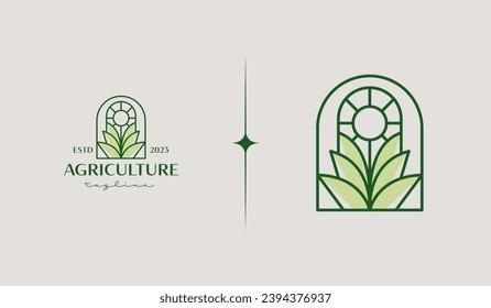 Leaf Flower Tree monoline. Universal creative premium symbol. Vector sign icon logo template. Vector illustration
