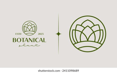 Leaf Flower Tree monoline. Universal creative premium symbol. Vector sign icon logo template. Vector illustration