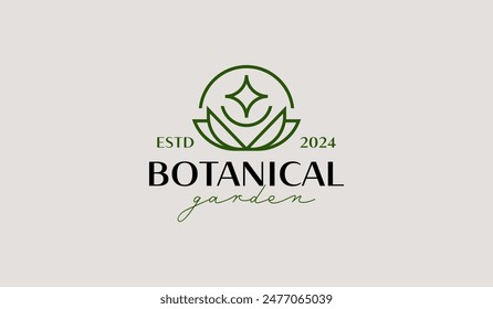 Leaf Flower Tree monoline. Universal creative premium symbol. Vector sign icon logo template. Vector illustration