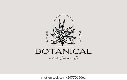Leaf Flower Tree monoline. Universal creative premium symbol. Vector sign icon logo template. Vector illustration