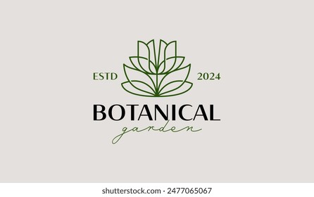 Leaf Flower Tree monoline. Universal creative premium symbol. Vector sign icon logo template. Vector illustration