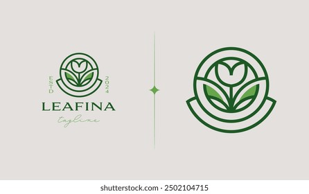 Leaf Flower Tree monoline. Universal creative premium symbol. Vector sign icon logo template. Vector illustration