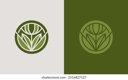 Leaf Flower Tree Monoline. Universal creative premium symbol. Vector sign icon logo template. Vector illustration