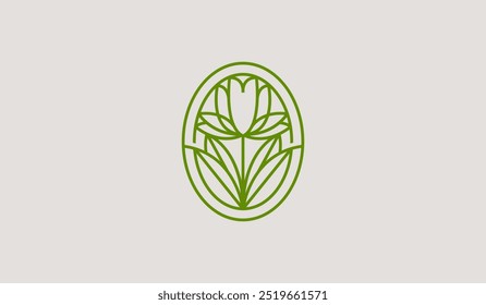 Leaf Flower Tree Monoline. Universal creative premium symbol. Vector illustration. Creative Minimal design template. Symbol for Corporate Business Identity