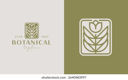 Leaf Flower Tree monoline. Universal creative premium symbol. Vector sign icon logo template. Vector illustration