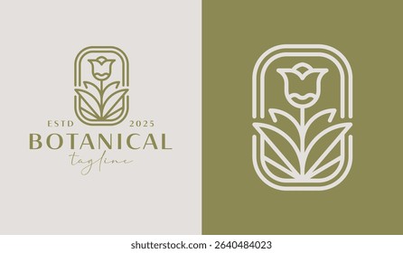 Leaf Flower Tree monoline. Universal creative premium symbol. Vector sign icon logo template. Vector illustration