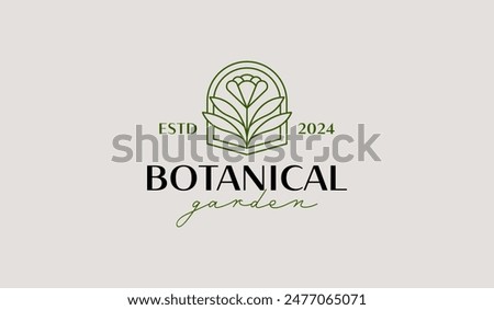 Leaf Flower Tree monoline. Universal creative premium symbol. Vector sign icon logo template. Vector illustration