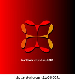 leaf flower vector design logo