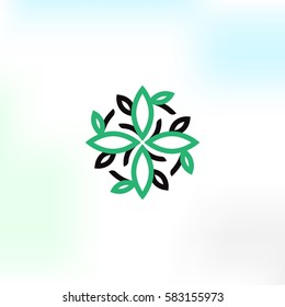 Leaf Flower vector logo.