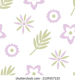 leaf flower vector seamless pattern 
