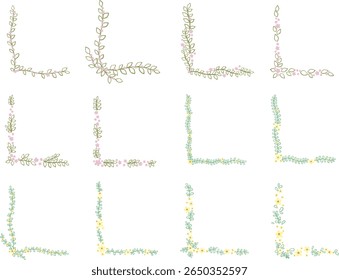 Illustration de coin de feuille et de fleurs pour la décoration sur la nature, sain, événement de mariage et concept de style de vie biologique.
