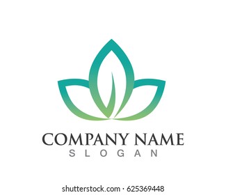 Leaf and flowers logo spa nature 