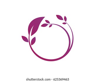Leaf and flowers logo spa nature 