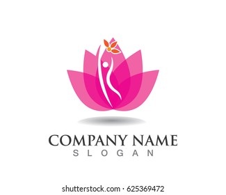 Leaf and flowers logo spa nature 