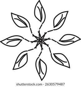 leaf flowers mandala vactor design illustrator 