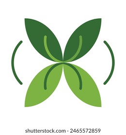 Leaf Fluttering In Wind  Vector Flat Icon design