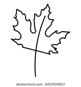 Blatt Laub Herbst Linie Ikone Waldelement Doodle Vektor-Illustration