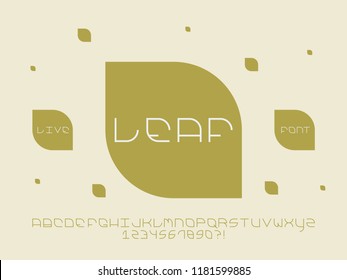 Leaf font. Vector alphabet letters. Typeface design. 
