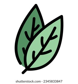 Leaf food icon outline vector. Binge legume. Agave coconut color flat