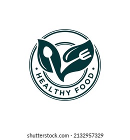 leaf food logo design vector