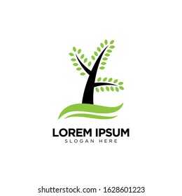 Leaf Forest Logo Design, Nature Logo Template