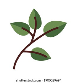 leaf with four leaves line and fill style icon design of Plant natural floral theme Vector illustration